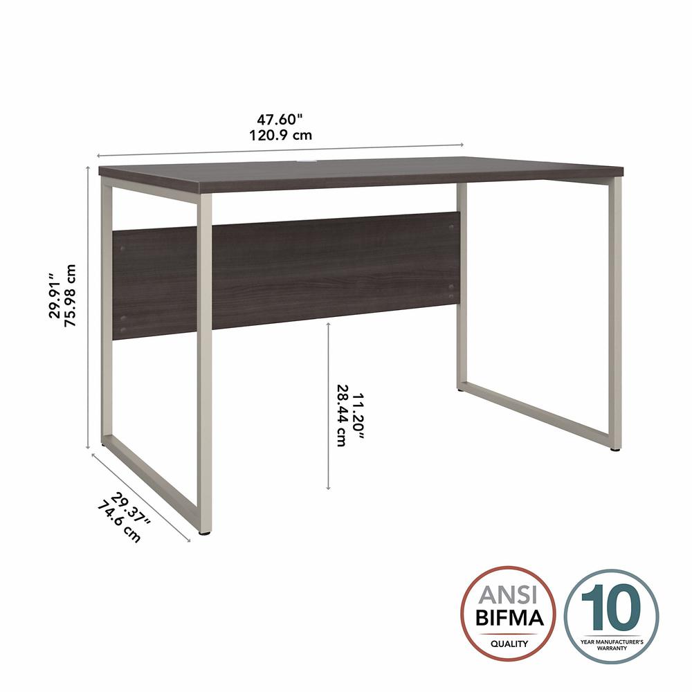 Bush Business Furniture Hybrid 48W x 30D Computer Table Desk with Metal Legs - Storm Gray/Storm Gray. Picture 6