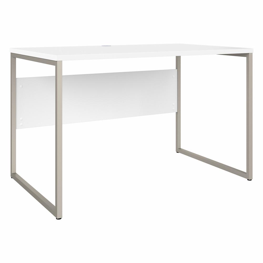Bush Business Furniture Hybrid 48W x 30D Computer Table Desk with Metal Legs - White/White. Picture 1
