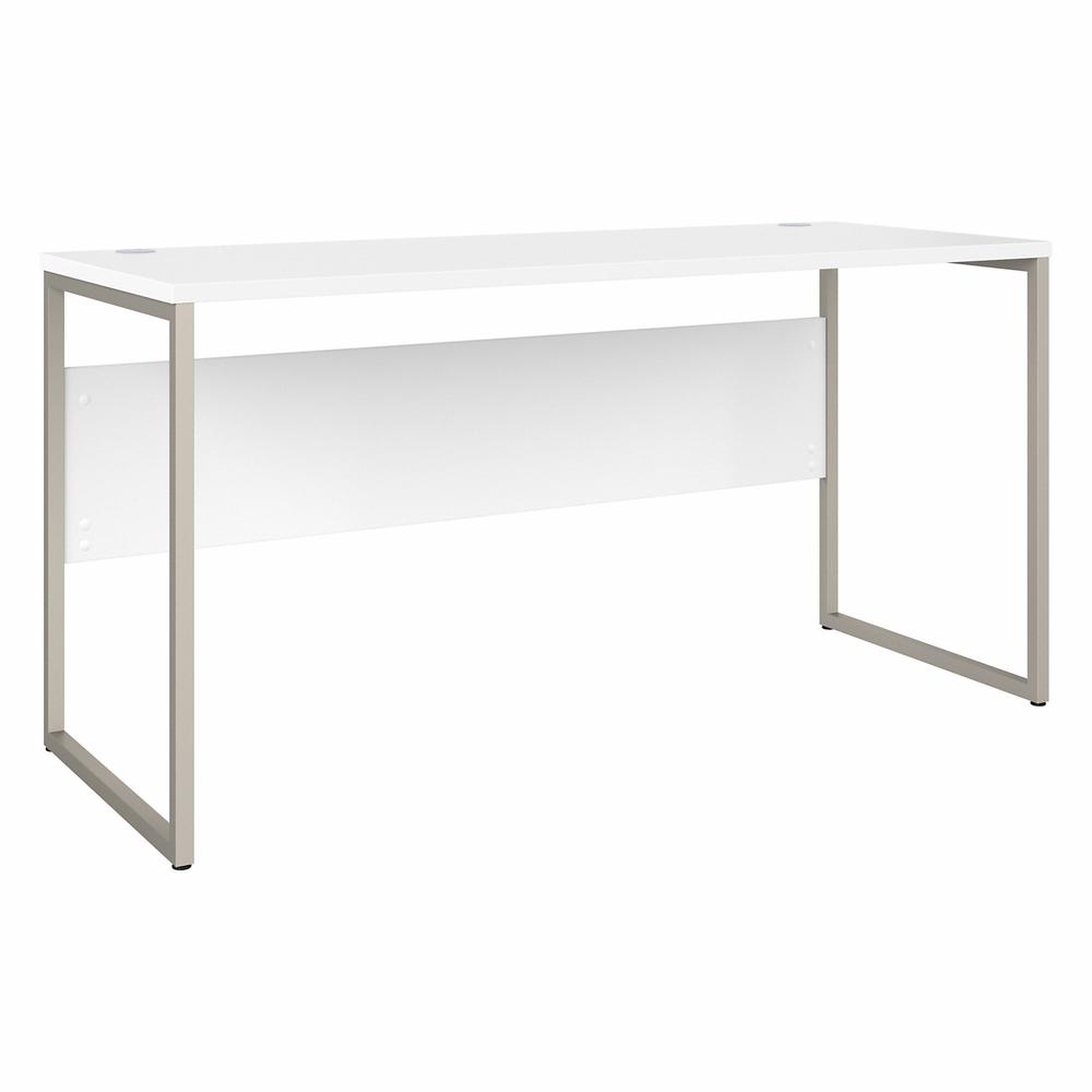 Bush Business Furniture Hybrid 60W x 24D Computer Table Desk with Metal Legs - White/White. Picture 1
