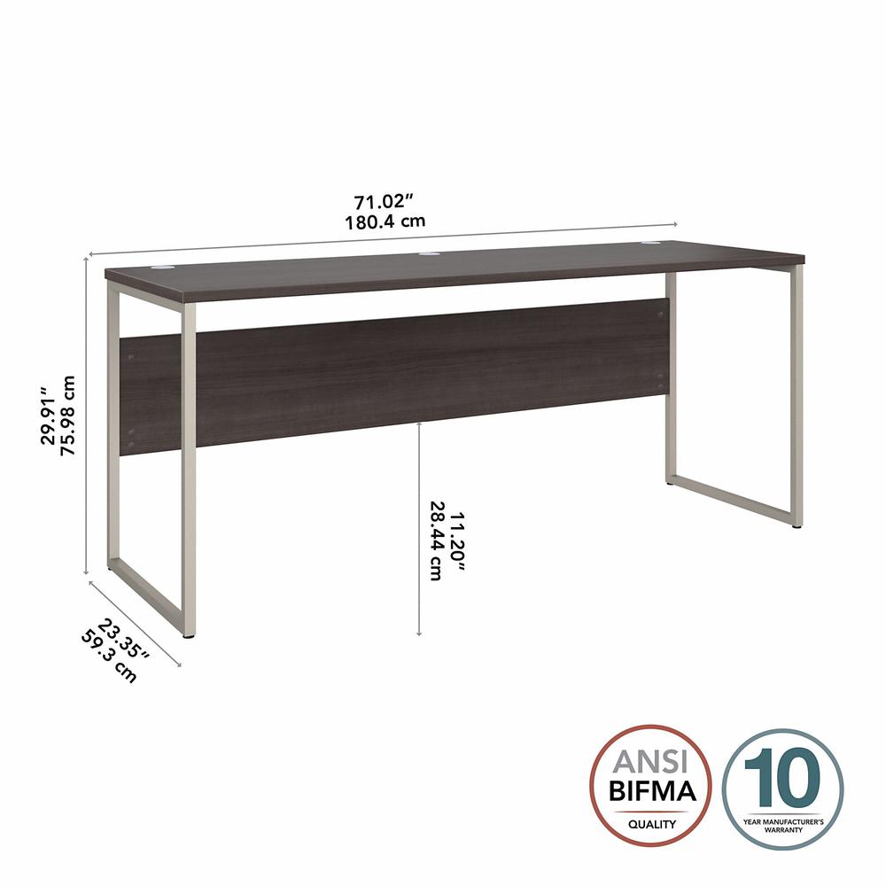 Bush Business Furniture Hybrid 72W x 24D Computer Table Desk with Metal Legs - Storm Gray/Storm Gray. Picture 6