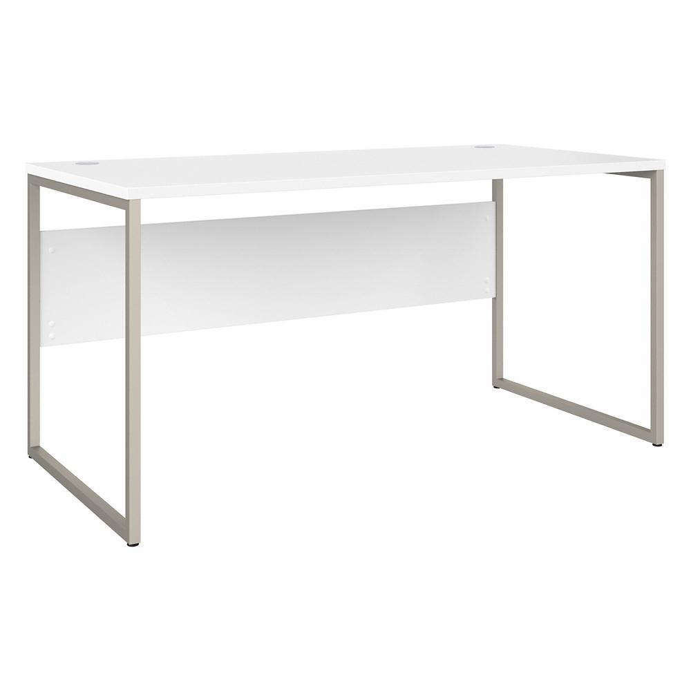 Bush Business Furniture Hybrid 60W x 30D Computer Table Desk with Metal Legs - White/White. Picture 1