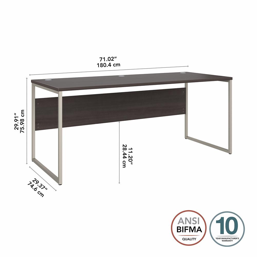 Bush Business Furniture Hybrid 72W x 30D Computer Table Desk with Metal Legs - Storm Gray/Storm Gray. Picture 6