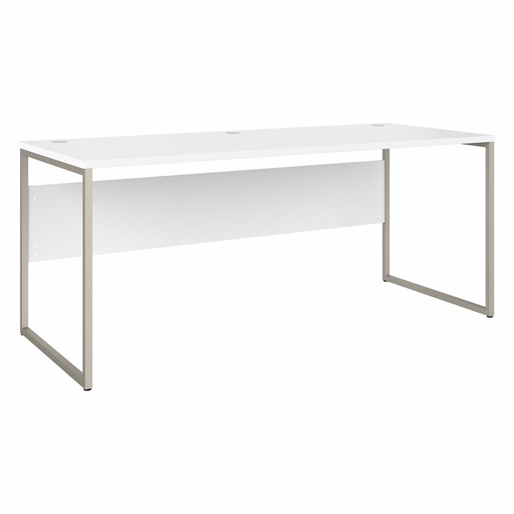 Bush Business Furniture Hybrid 72W x 30D Computer Table Desk with Metal Legs - White/White. Picture 1