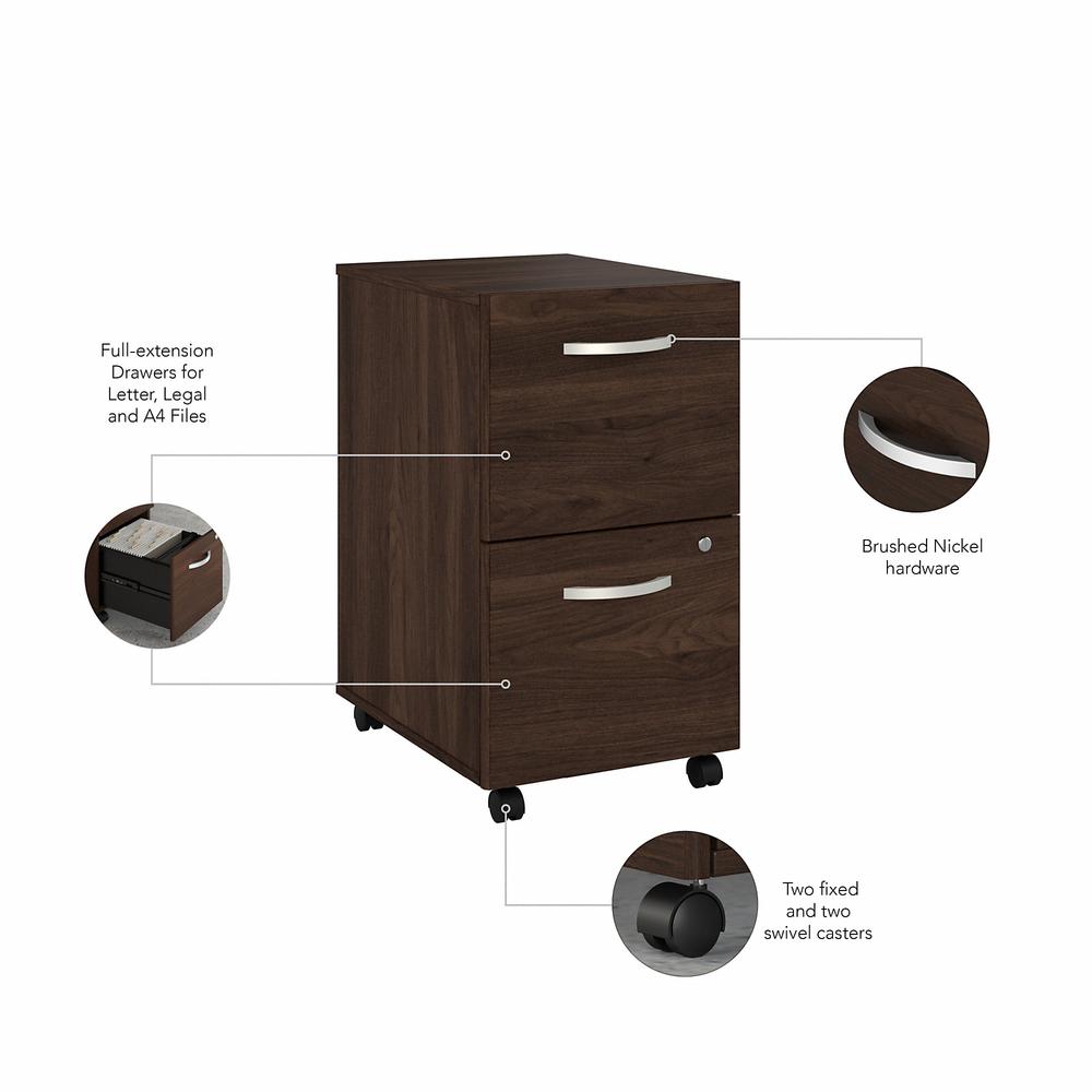 Bush Business Furniture Hybrid 2 Drawer Mobile File Cabinet - Assembled. Picture 2