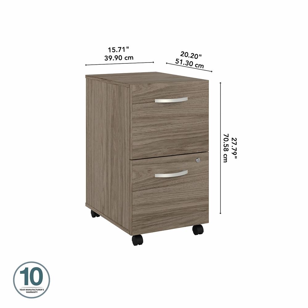 Bush Business Furniture Hybrid 2 Drawer Mobile File Cabinet - Assembled. Picture 3