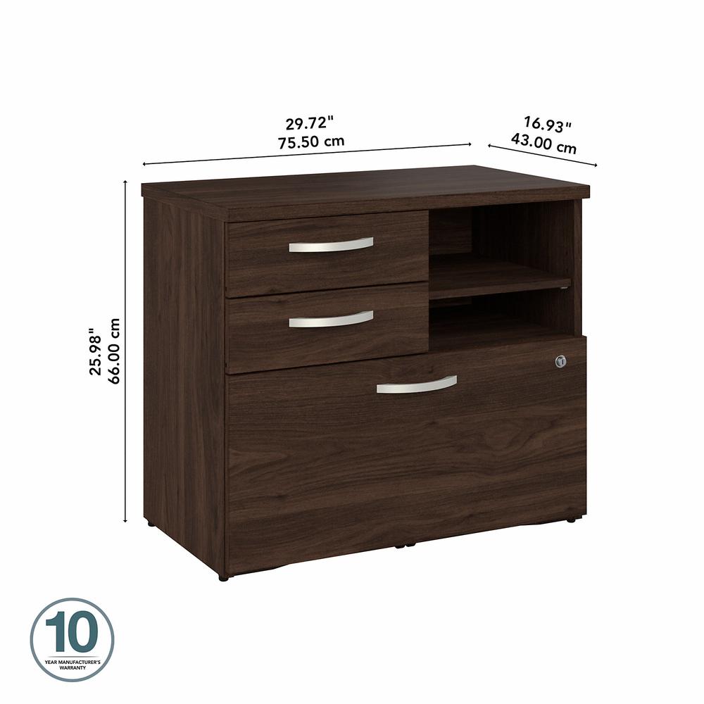 Bush Business Furniture Hybrid Office Storage Cabinet with Drawers and Shelves. Picture 6