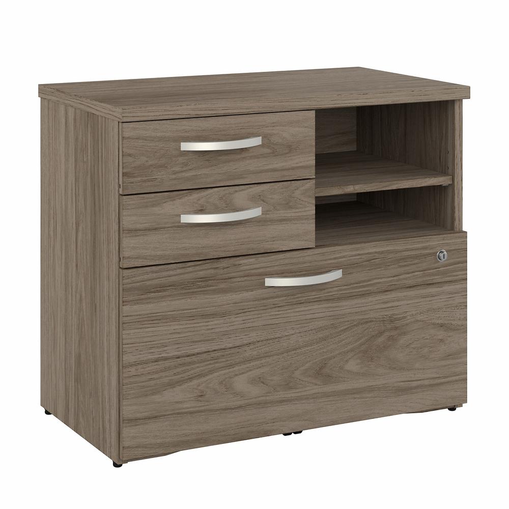 Bush Business Furniture Hybrid Office Storage Cabinet with Drawers and Shelves. Picture 1