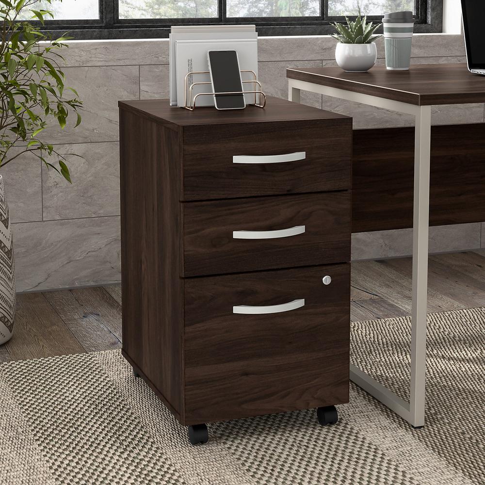 Bush Business Furniture Hybrid 3 Drawer Mobile File Cabinet - Assembled. Picture 2