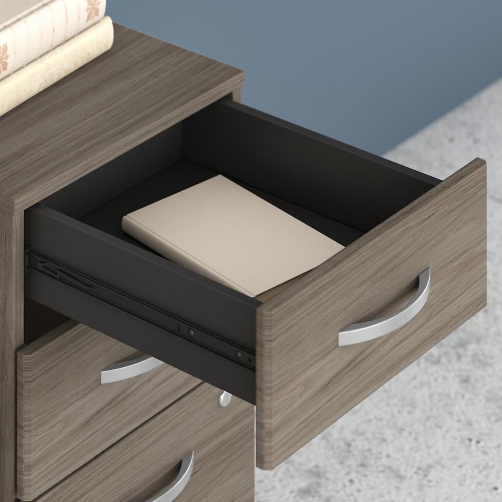 Bush Business Furniture Hybrid 3 Drawer Mobile File Cabinet - Assembled. Picture 4