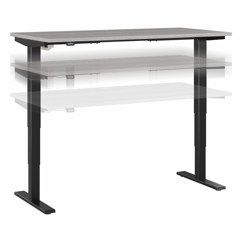Move 40 Series by Bush Business Furniture 60W x 30D Electric Height Adjustable Standing Desk Platinum Gray/Black Powder Coat. Picture 1