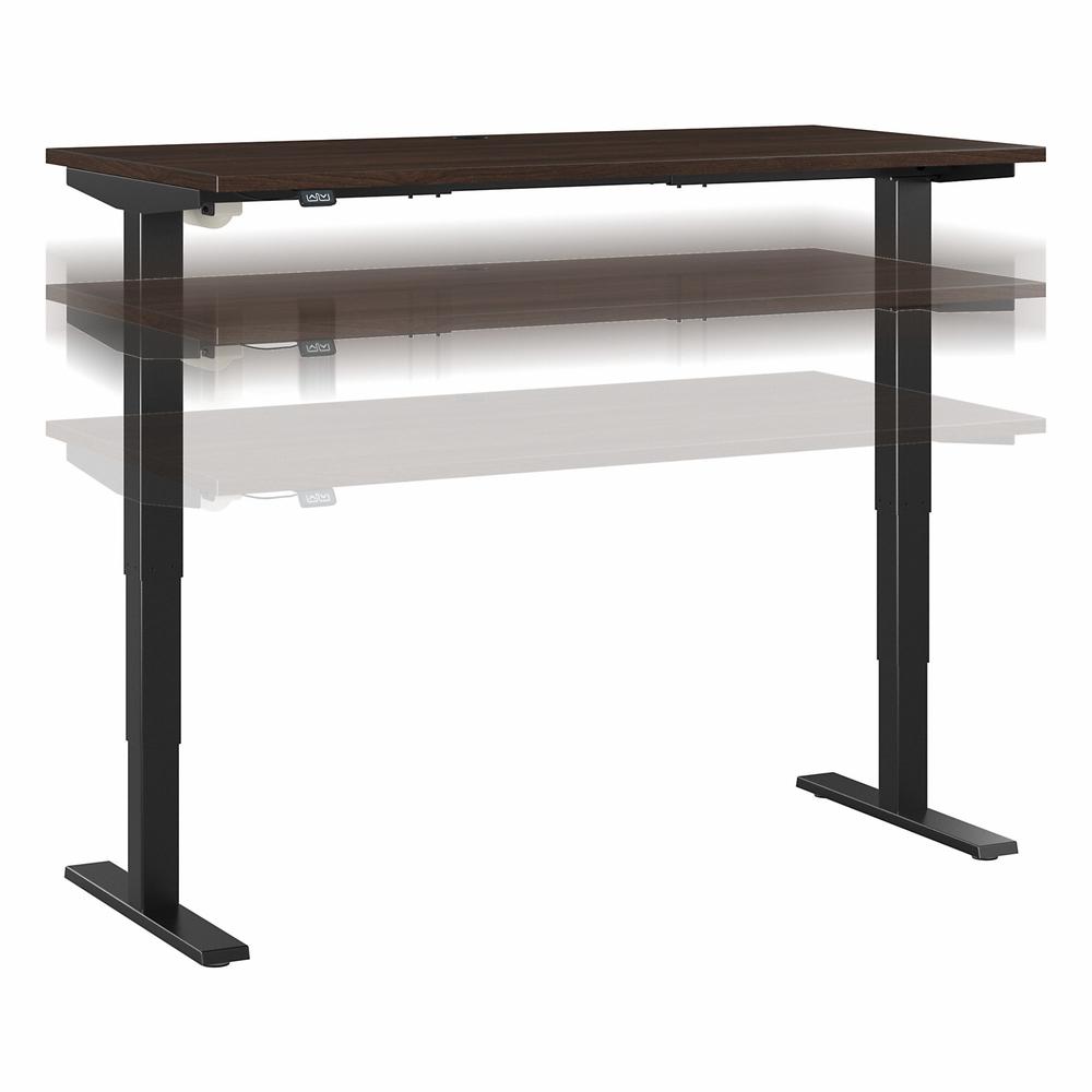 Move 40 Series by Bush Business Furniture 60W x 30D Electric Height Adjustable Standing Desk Black Walnut/Black Powder Coat. Picture 1