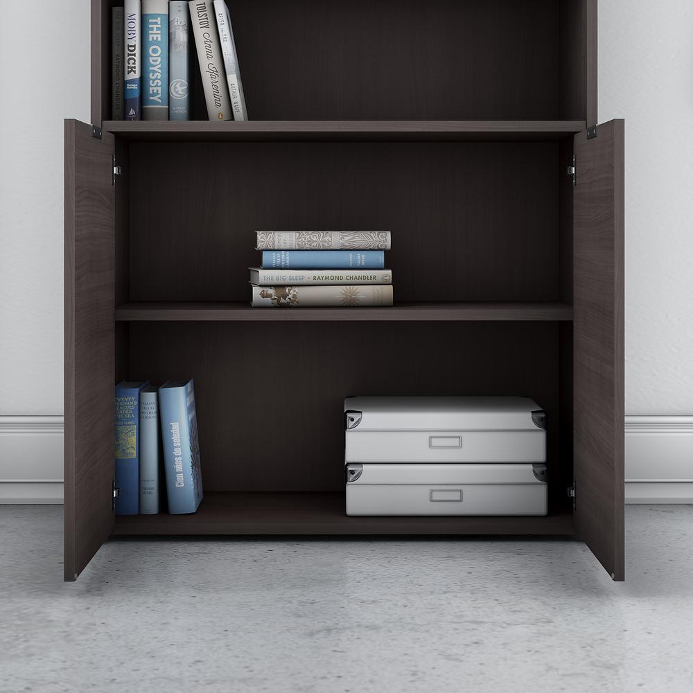 Bush Business Furniture Jamestown 5 Shelf Bookcase with Doors, Storm Gray. Picture 12