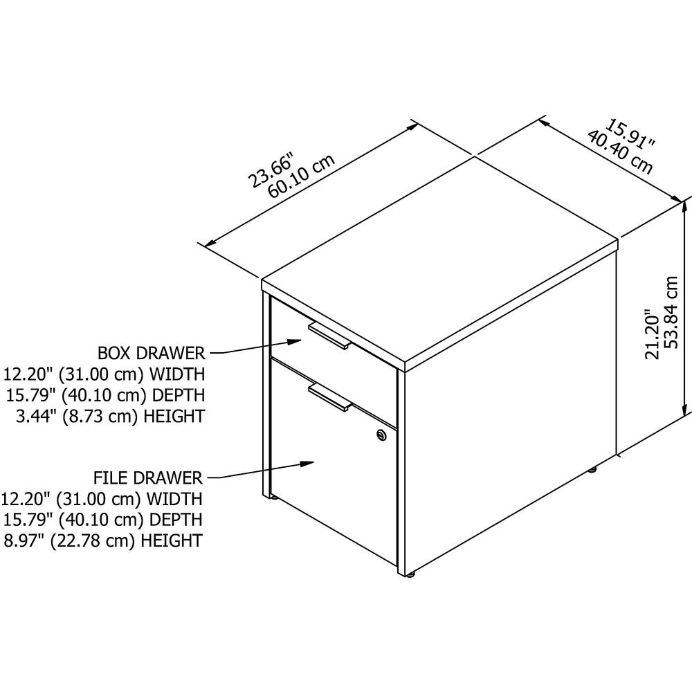 Bush Business Furniture Jamestown 2 Drawer File Cabinet - Assembled. Picture 6