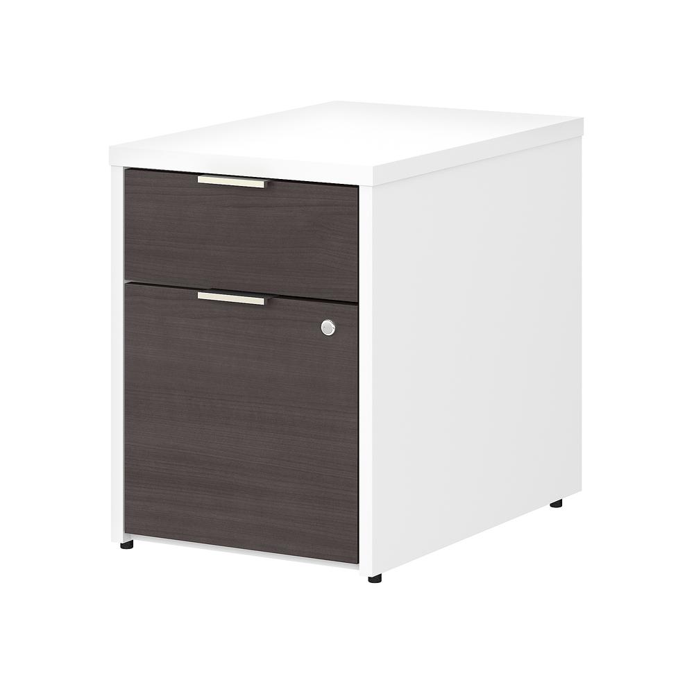 Bush Business Furniture Jamestown 2 Drawer File Cabinet - Assembled, Storm Gray/White. Picture 1