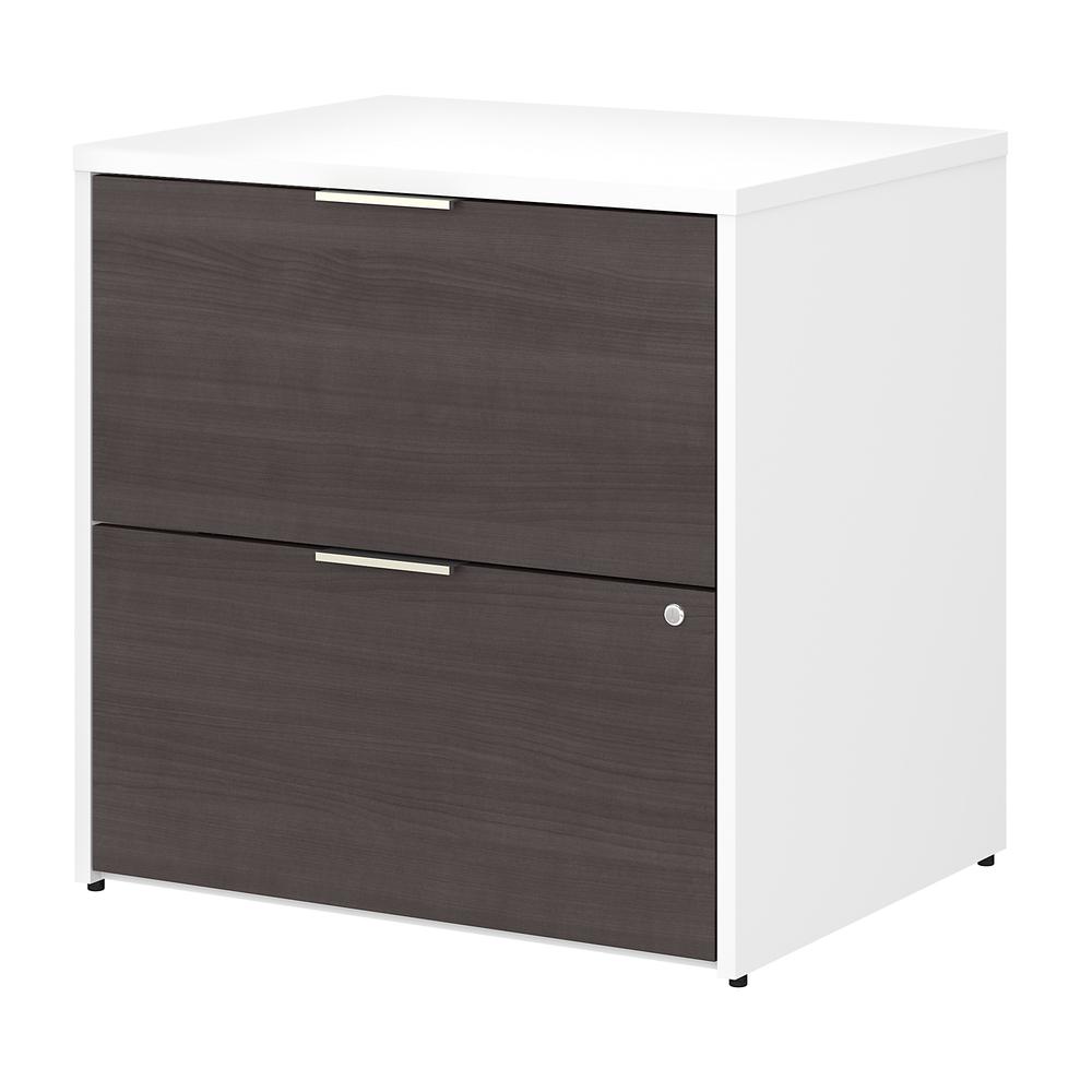 Bush Business Furniture Jamestown 2 Drawer Lateral File Cabinet - Assembled, Storm Gray/White. Picture 1