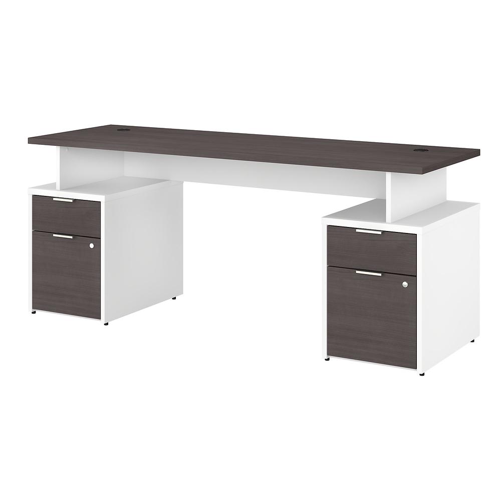Bush Business Furniture Jamestown 72W Desk with 4 Drawers, Storm Gray/White. The main picture.