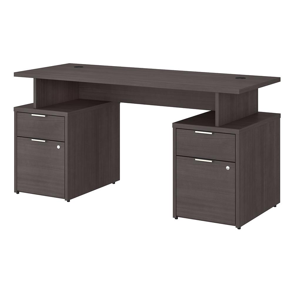 Bush Business Furniture Jamestown 60W Desk with 4 Drawers, Storm Gray. Picture 1