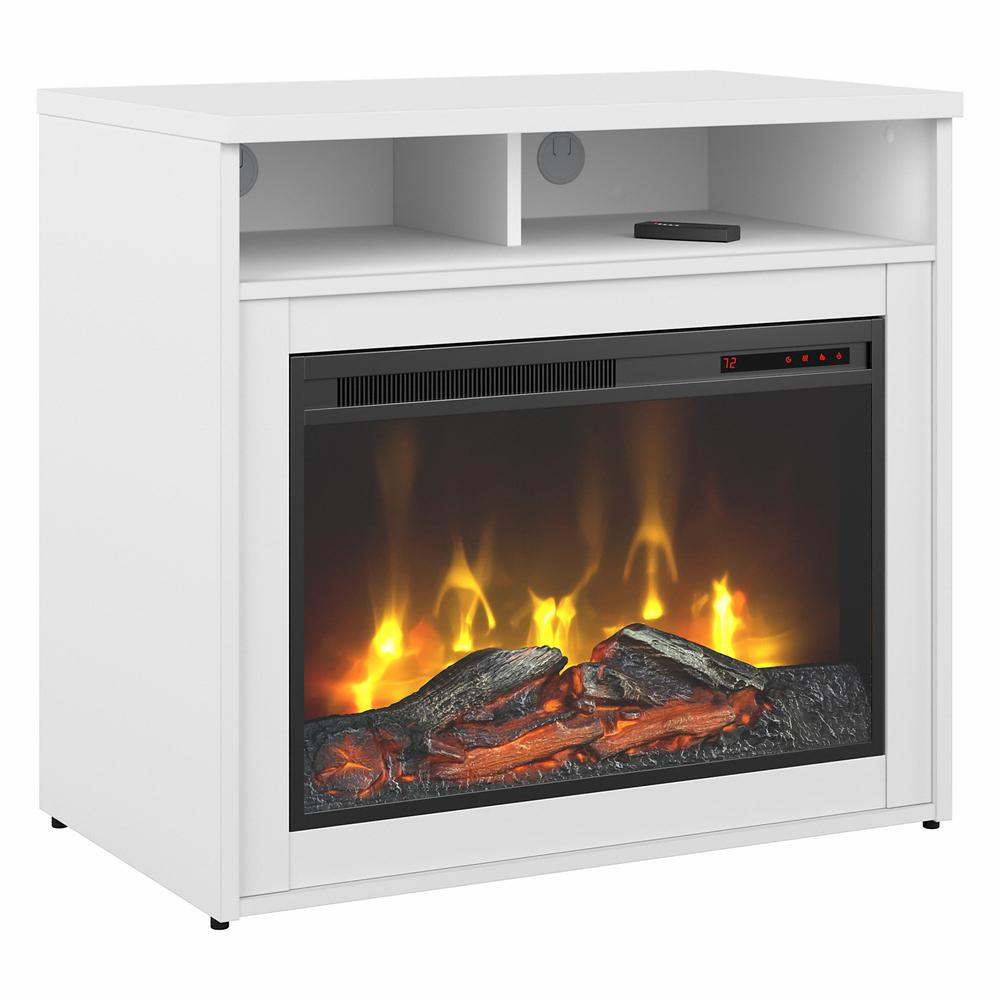 Bush Business Furniture Jamestown 32W Electric Fireplace with Shelf - White. Picture 1