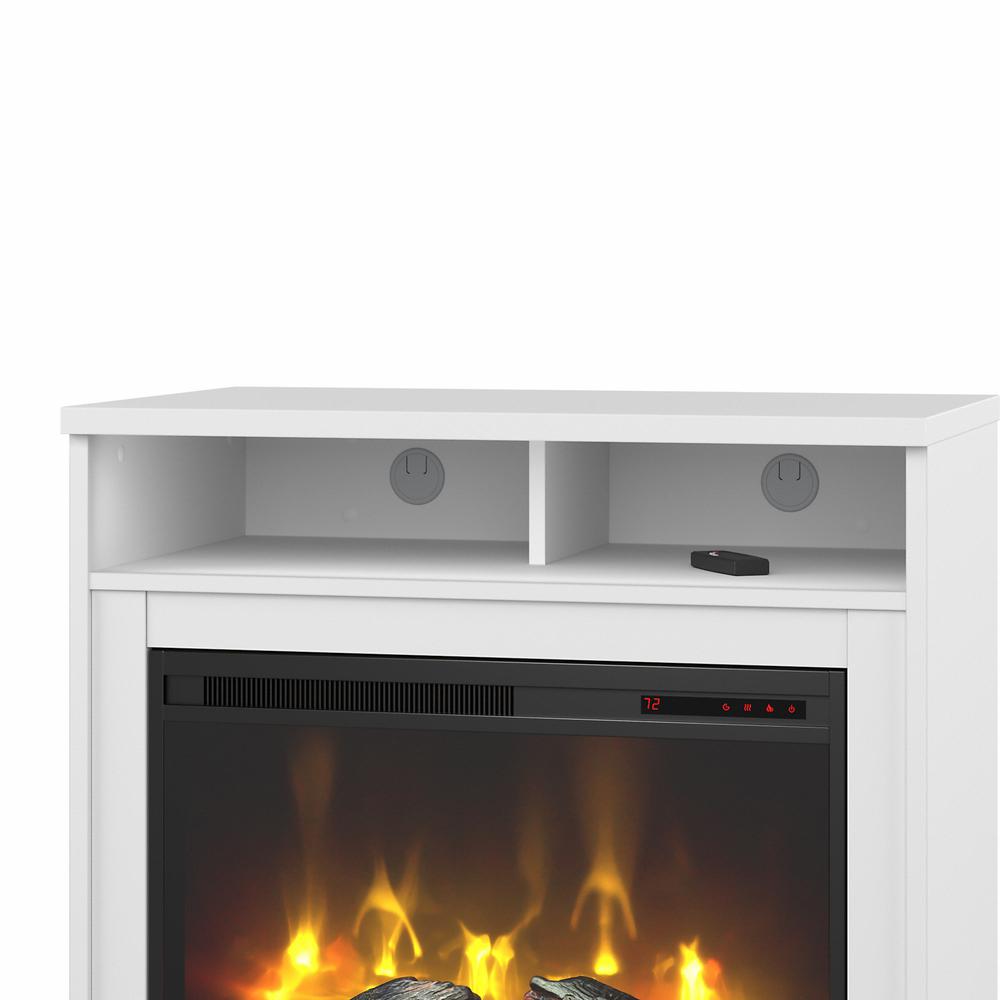 Bush Business Furniture Jamestown 32W Electric Fireplace with Shelf - White. Picture 6