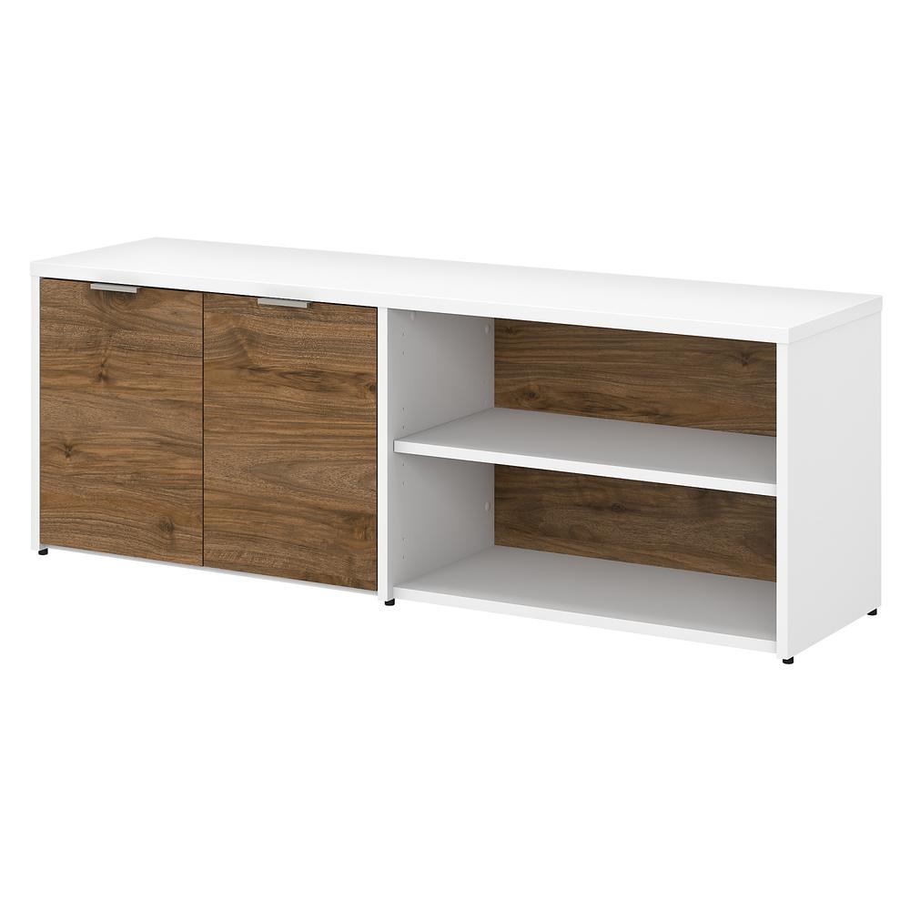 Bush Business Furniture Jamestown Low Storage Cabinet with Doors and Shelves, Fresh Walnut/White. Picture 1
