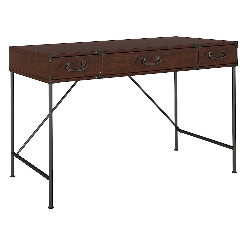 kathy ireland® Home by Bush Furniture Ironworks 48W Writing Desk, Coastal Cherry. Picture 1