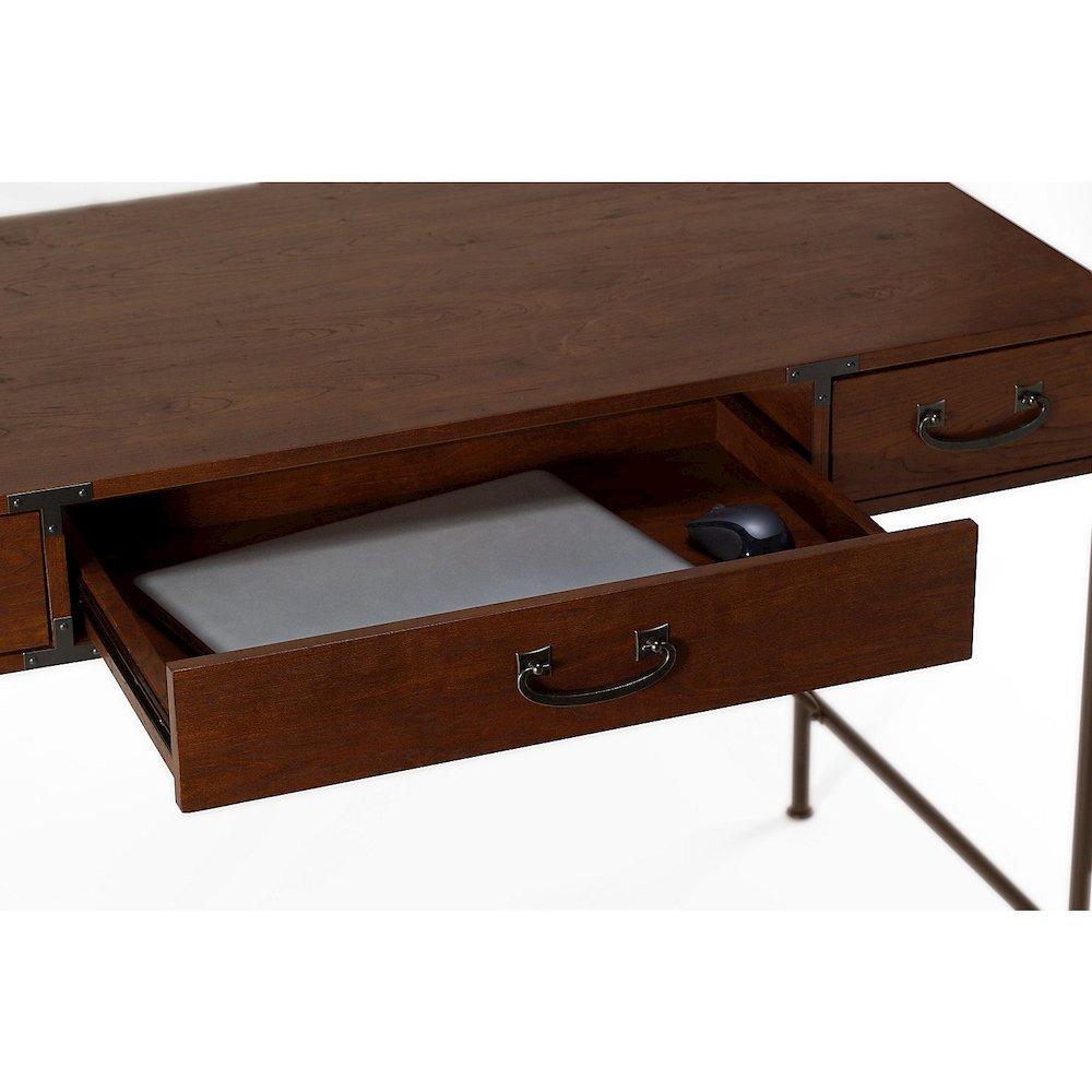 kathy ireland® Home by Bush Furniture Ironworks 48W Writing Desk, Coastal Cherry. Picture 3