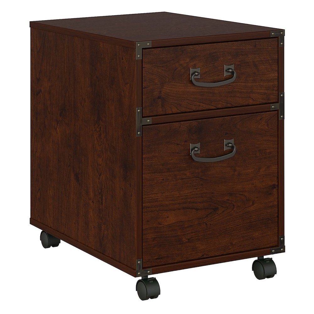 kathy ireland® Home by Bush Furniture Ironworks 2 Drawer Mobile File Cabinet, Coastal Cherry. Picture 1