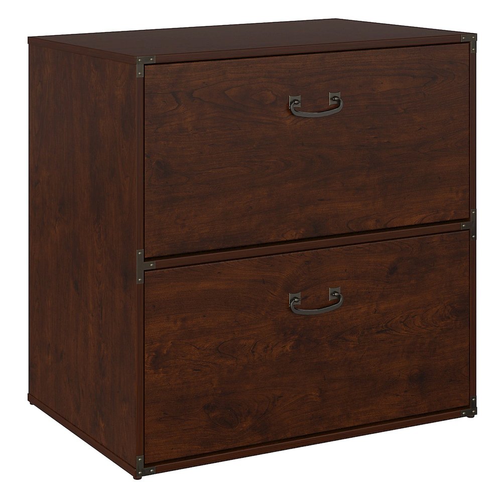 kathy ireland® Home by Bush Furniture Ironworks Lateral File Cabinet, Coastal Cherry. The main picture.