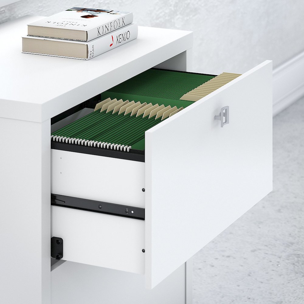 Echo Lateral File Cabinet in Pure White. Picture 4