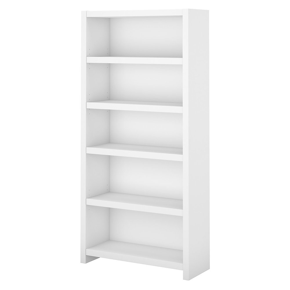 Echo 5 Shelf Bookcase in Pure White. Picture 1