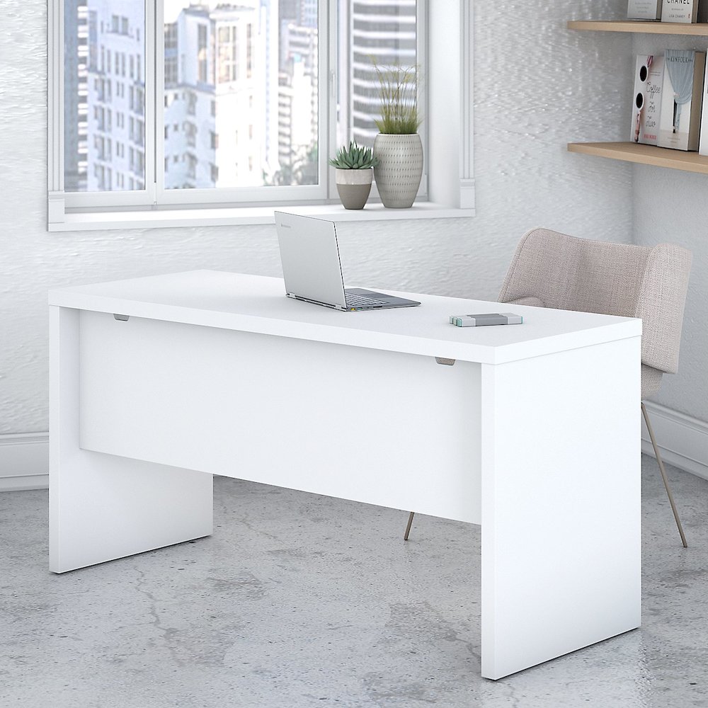 Office by kathy ireland® Echo 60W Credenza Desk, Pure White. Picture 2
