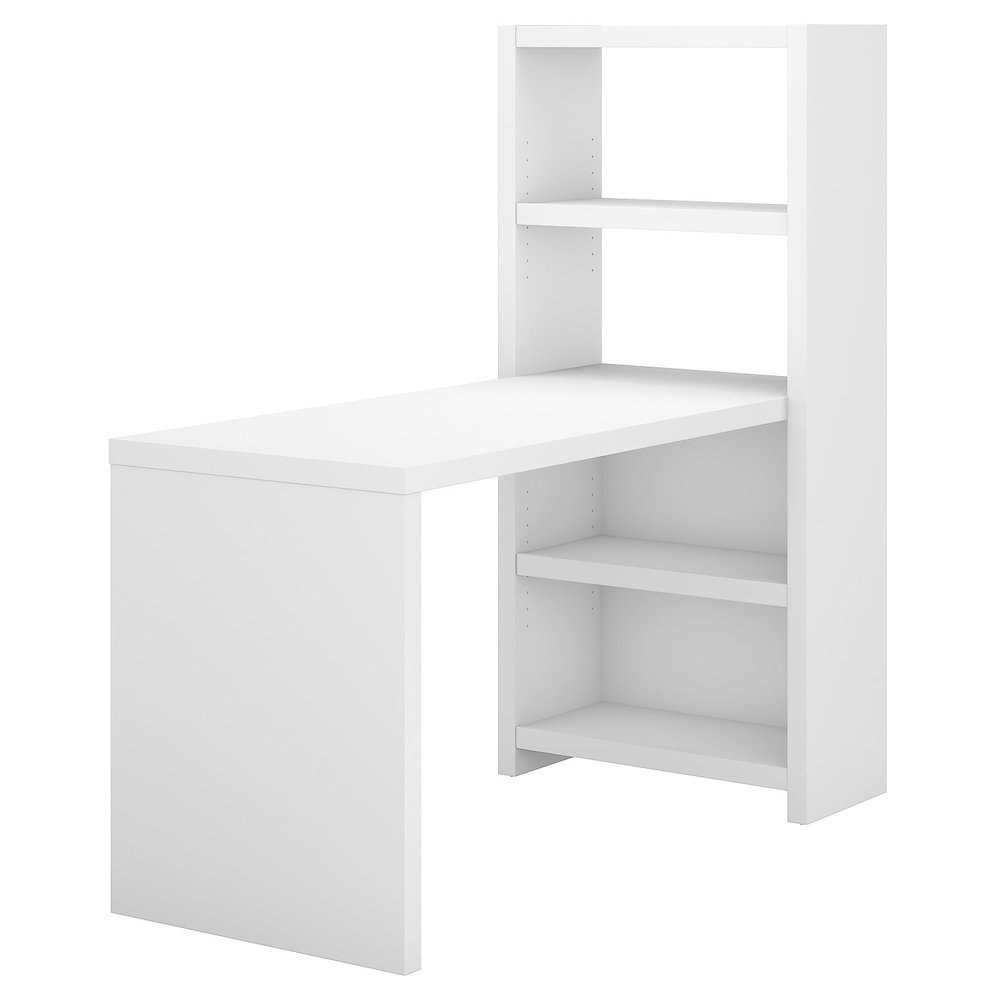 Office by kathy ireland® Echo 56W Bookcase Desk, Pure White. Picture 1
