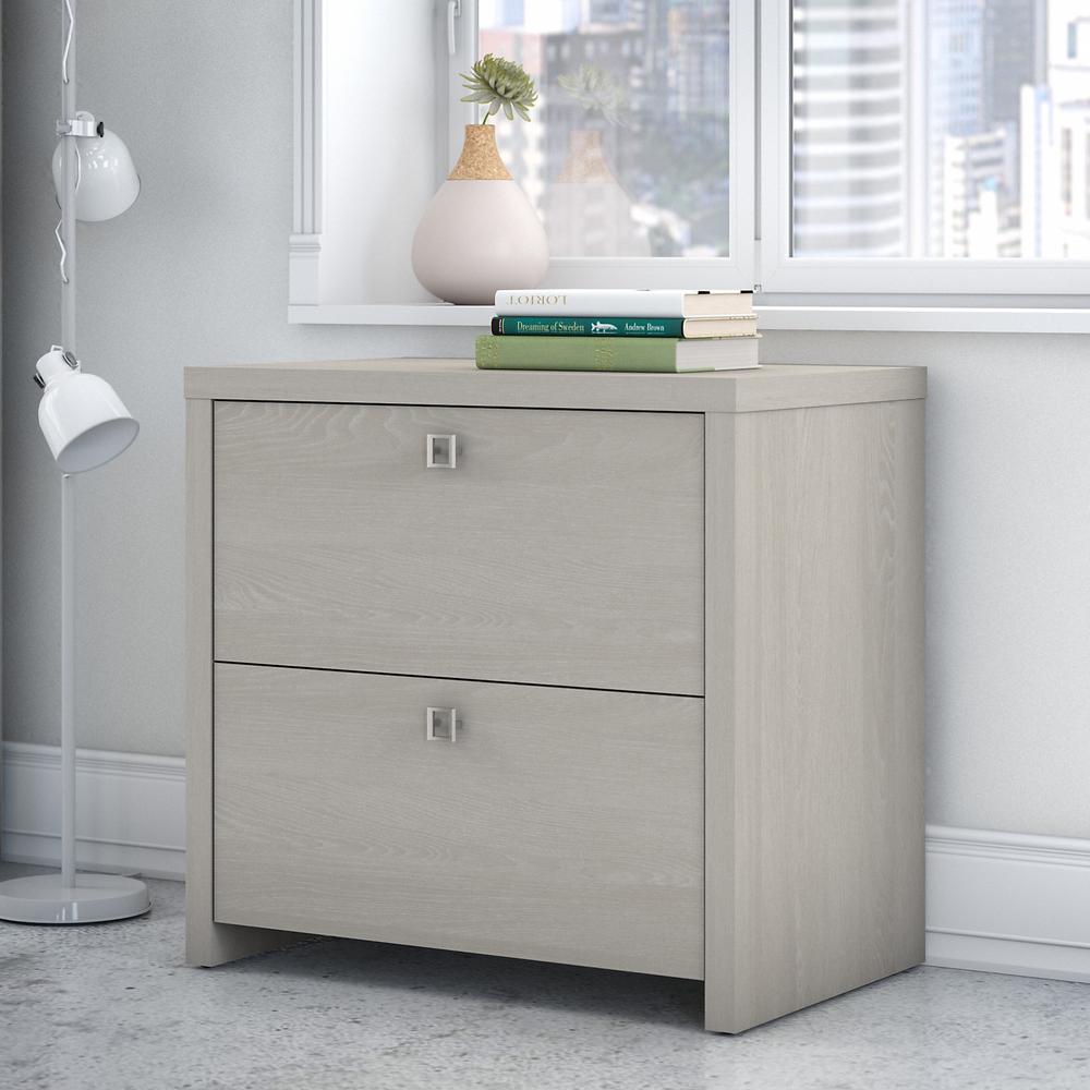 Echo Lateral File Cabinet in Gray Sand. Picture 2