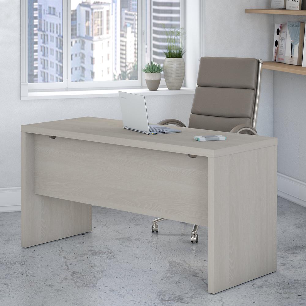 Echo 60W Credenza Desk in Gray Sand. Picture 2