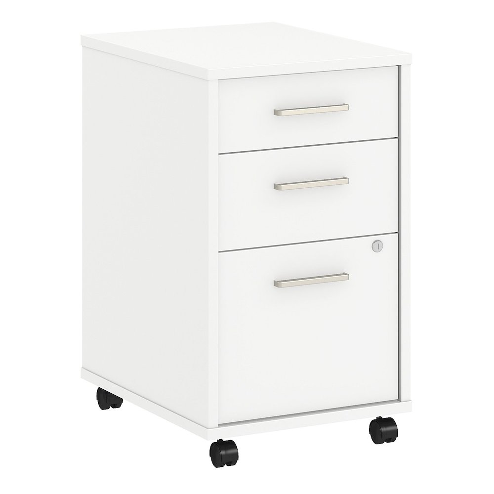 Office by kathy ireland® Method 3 Drawer Mobile File Cabinet - Assembled, White. Picture 1