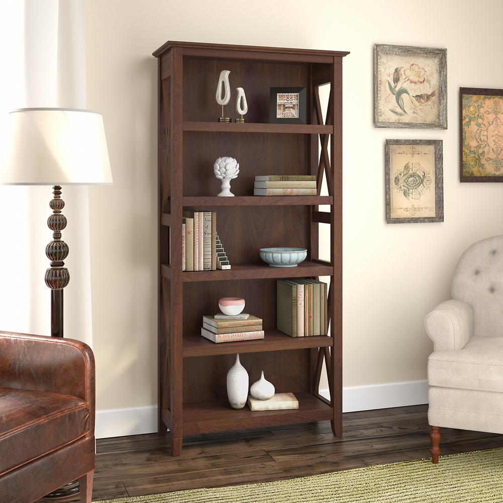 Key West Tall 5 Shelf Bookcase in Bing Cherry. Picture 2