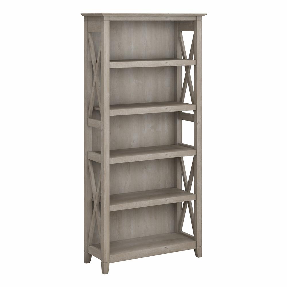 Key West Tall 5 Shelf Bookcase in Washed Gray. Picture 1