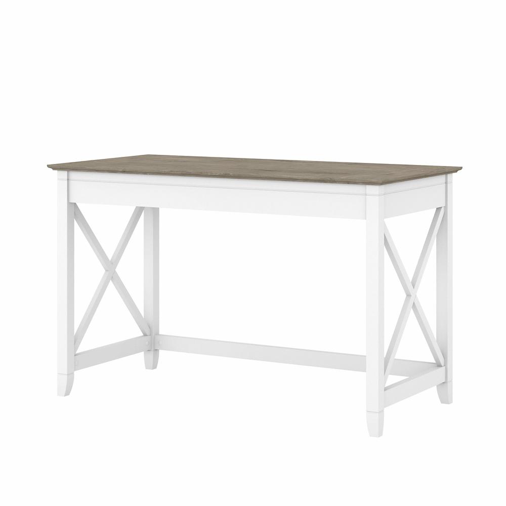 Key West 48W Writing Desk in Pure White and Shiplap Gray. Picture 1