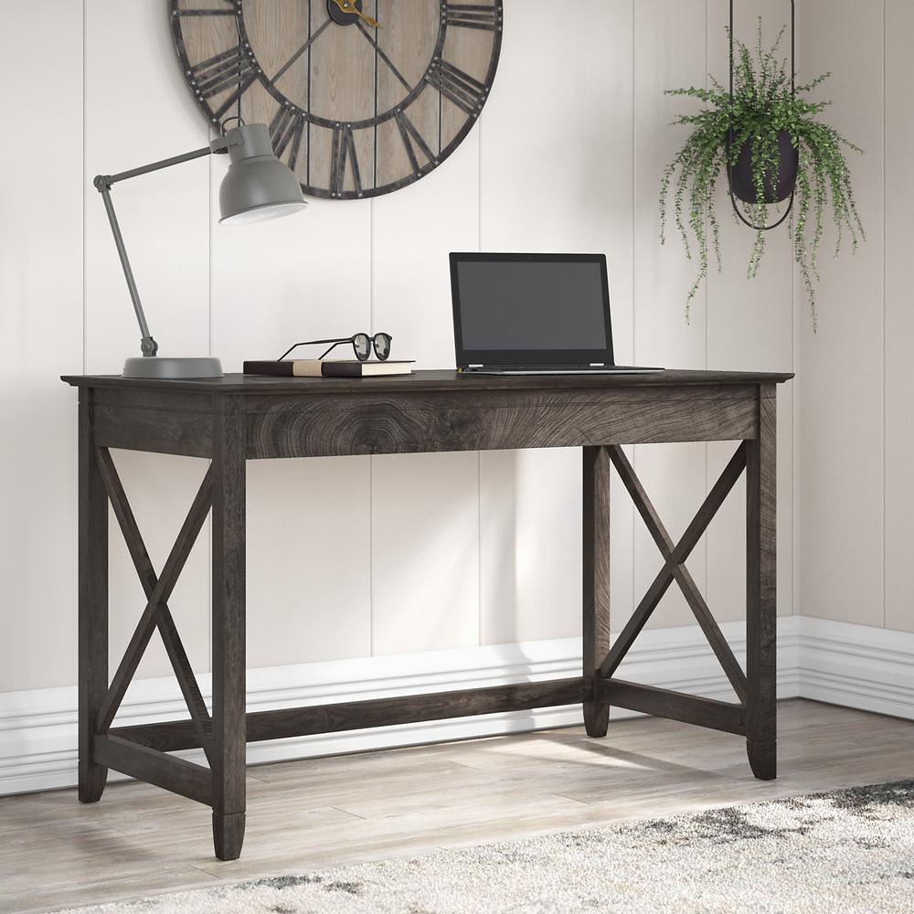 Key West 48W Writing Desk in Dark Gray Hickory. Picture 2