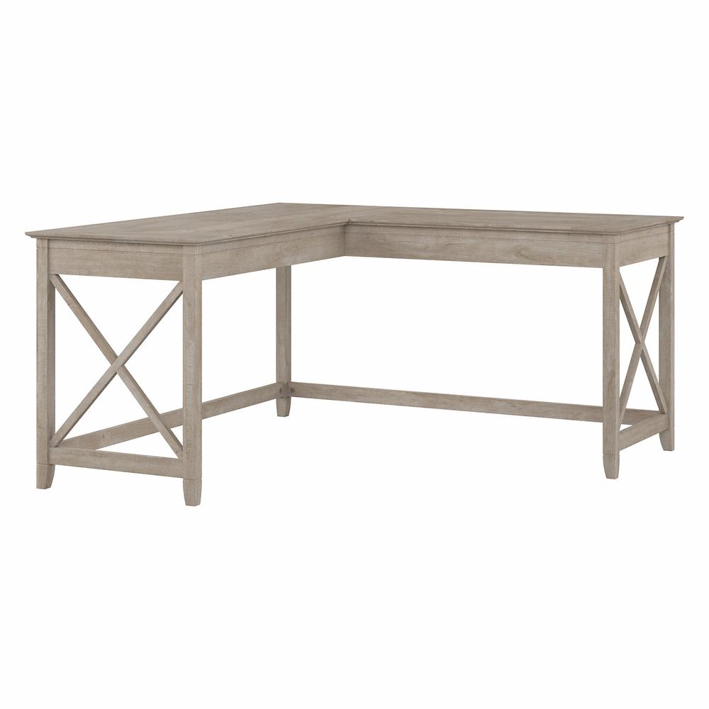 Key West 60W L Shaped Desk in Washed Gray. Picture 1