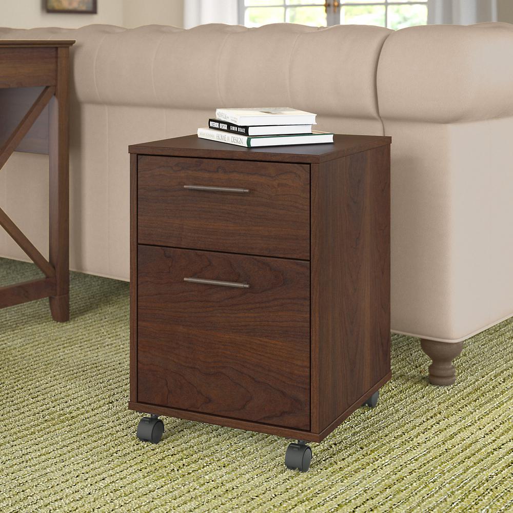 Key West 2 Drawer Mobile File Cabinet in Bing Cherry. Picture 2