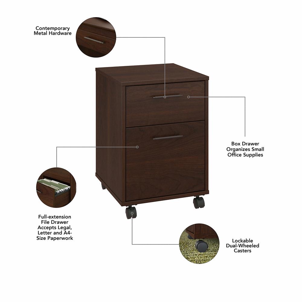Key West 2 Drawer Mobile File Cabinet in Bing Cherry. Picture 3