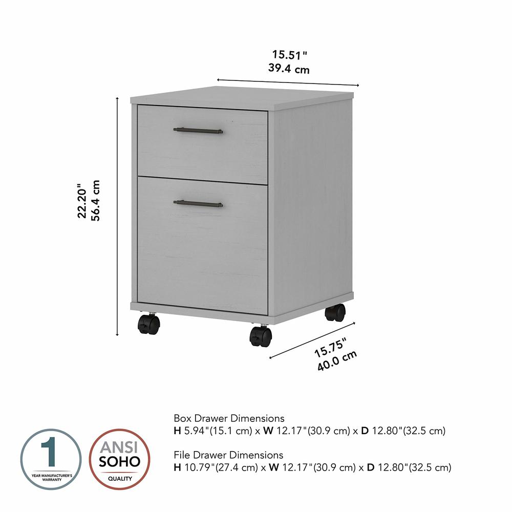 Key West 2 Drawer Mobile File Cabinet in Cape Cod Gray. Picture 5