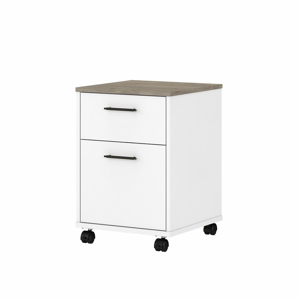Key West 2 Drawer Mobile File Cabinet in Pure White and Shiplap. Picture 1
