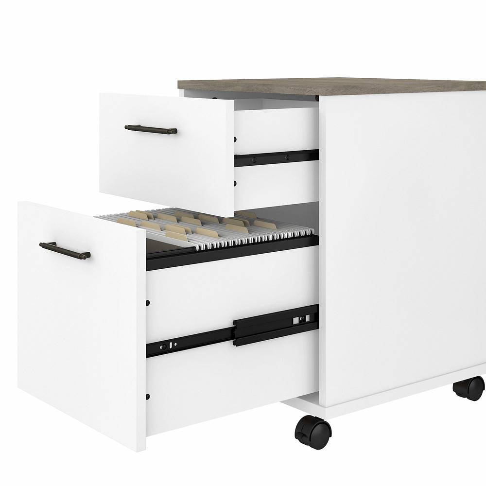 Key West 2 Drawer Mobile File Cabinet in Pure White and Shiplap. Picture 6