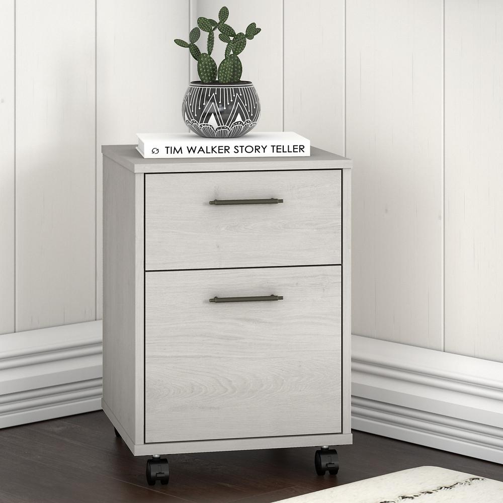 Key West 2 Drawer Mobile File Cabinet in Linen White Oak. Picture 2