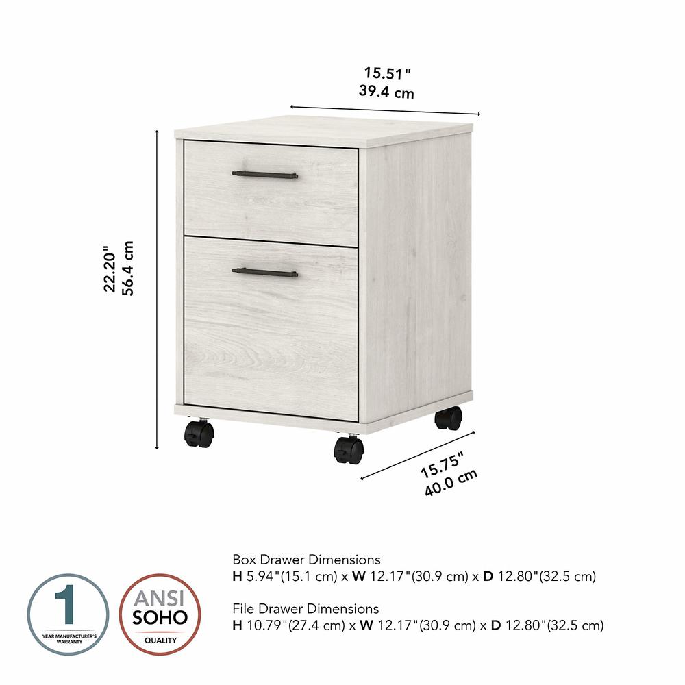 Key West 2 Drawer Mobile File Cabinet in Linen White Oak. Picture 5