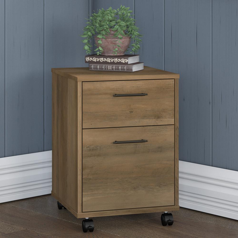 Key West 2 Drawer Mobile File Cabinet in Reclaimed Pine. Picture 2