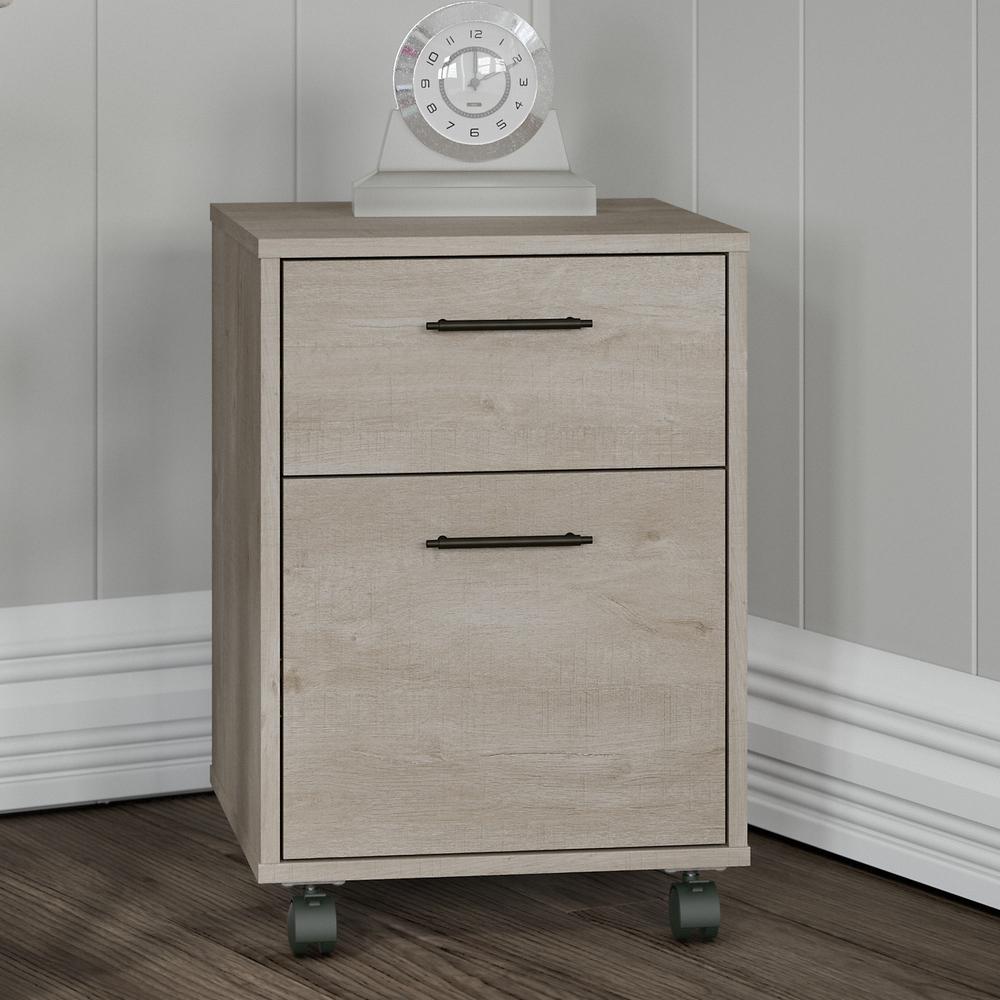 Key West 2 Drawer Mobile File Cabinet in Washed Gray. Picture 2
