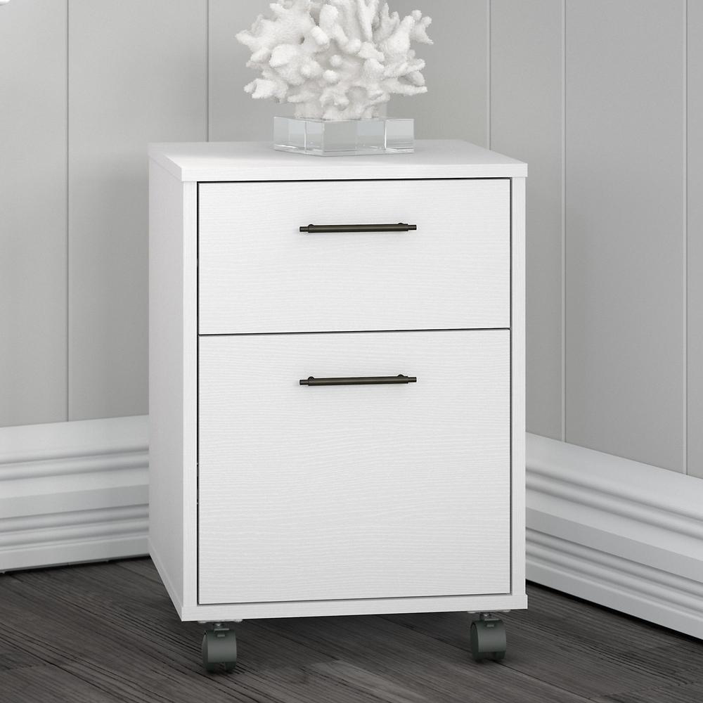 Key West 2 Drawer Mobile File Cabinet in Pure White Oak. Picture 2